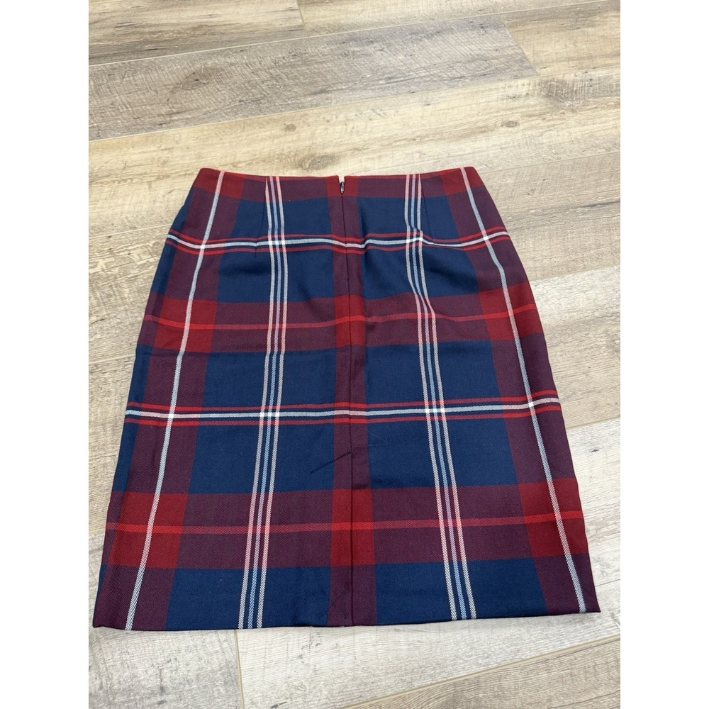 Tommy Hilfiger Skirt‎ Womens Size 0 Blue Red Plaid Mini Straight Stretch